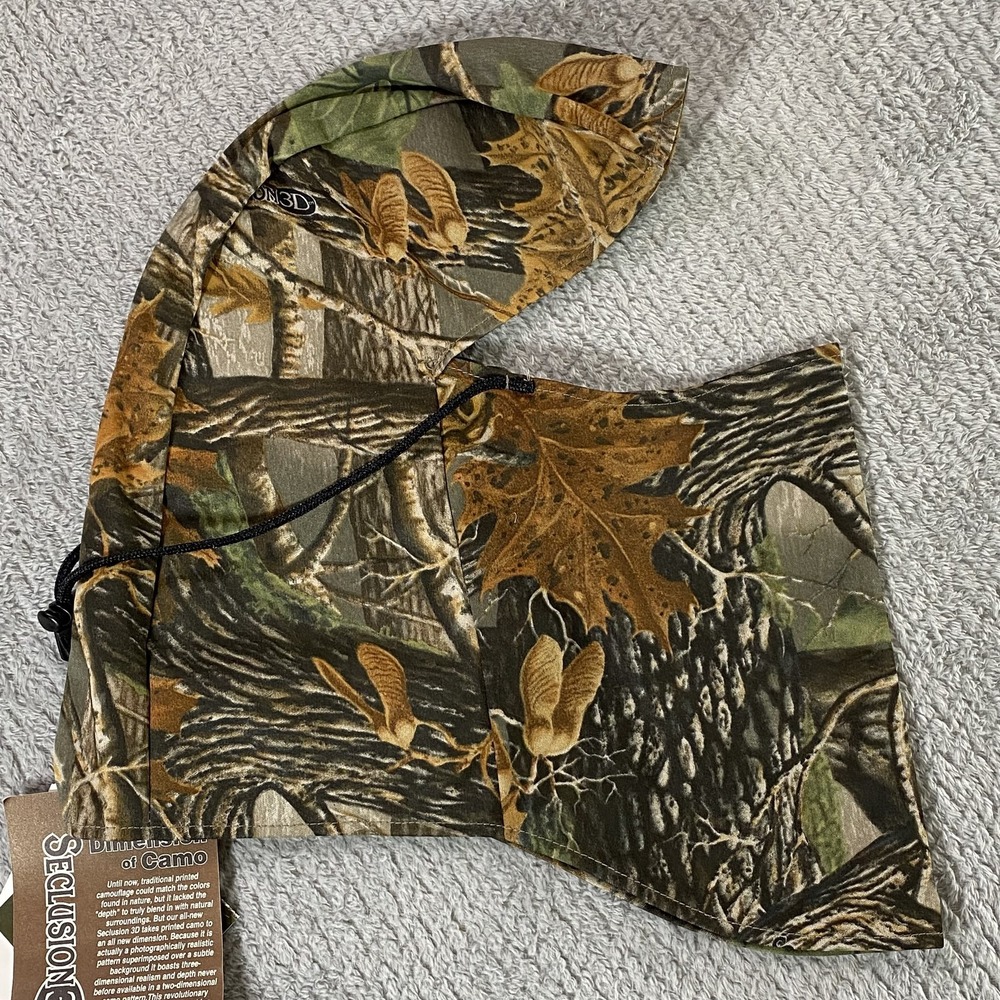 Cabela's Scent-Lok Seclusion 3D Camo Headcover One Size Hunting USA NWT